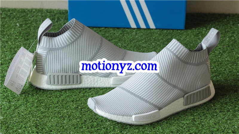 Real Boost Adidas NMD City Sock Primeknit Light Grey
